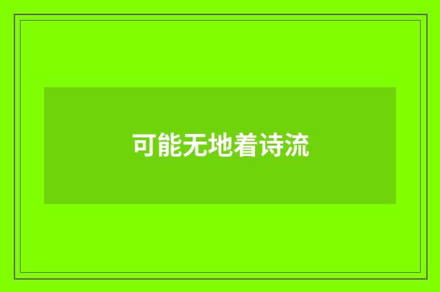 可能无地着诗流