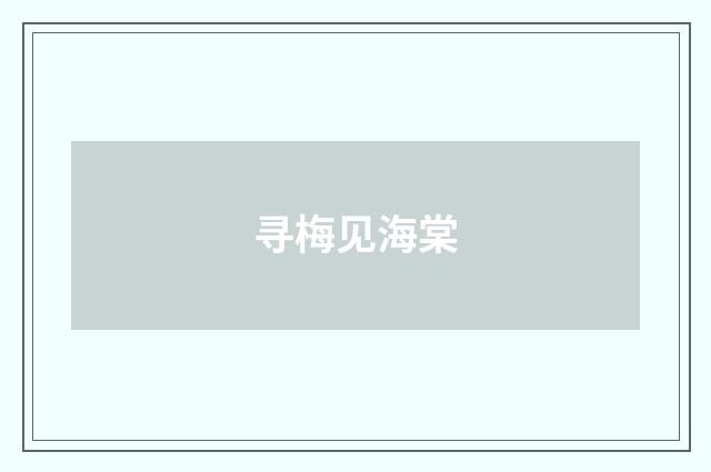 寻梅见海棠