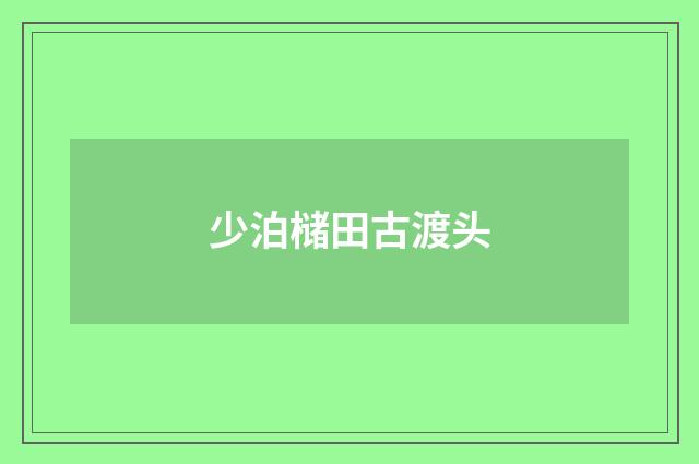 少泊槠田古渡头