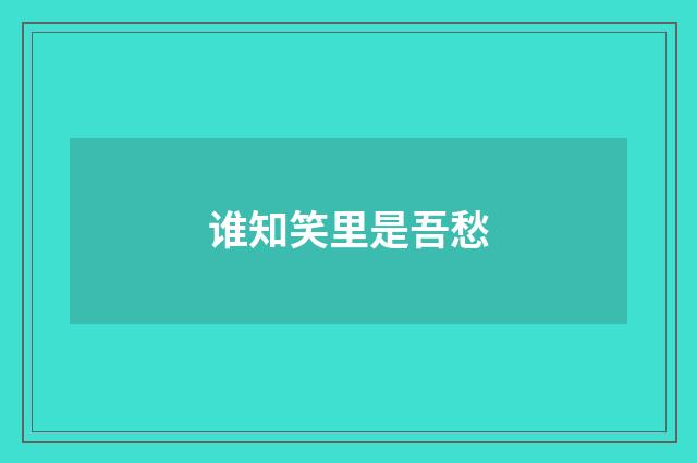 谁知笑里是吾愁