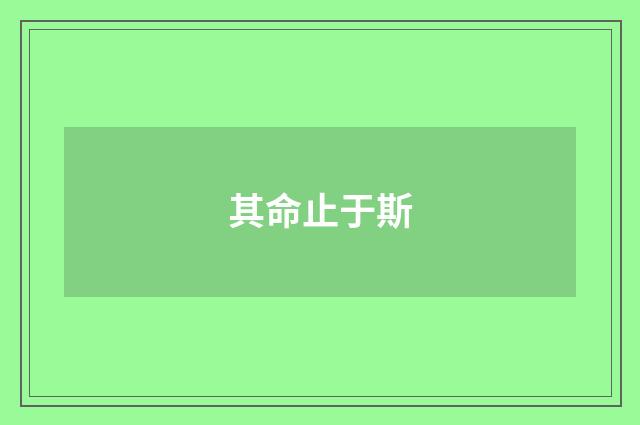 其命止于斯