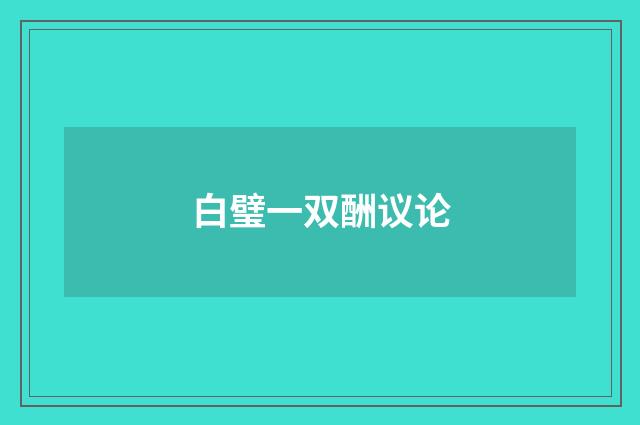白璧一双酬议论
