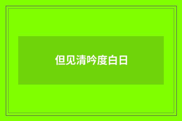 但见清吟度白日