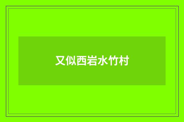 又似西岩水竹村