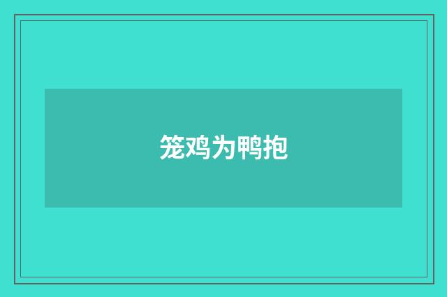 笼鸡为鸭抱