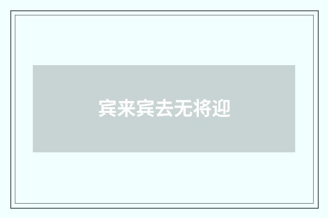 宾来宾去无将迎