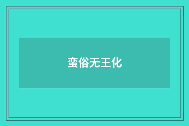 蛮俗无王化