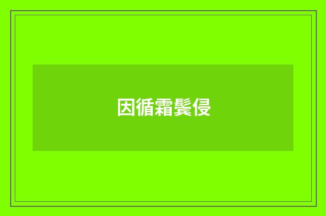 因循霜鬓侵