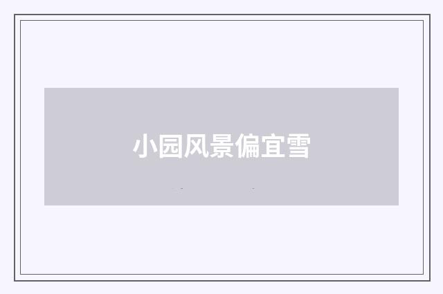 小园风景偏宜雪