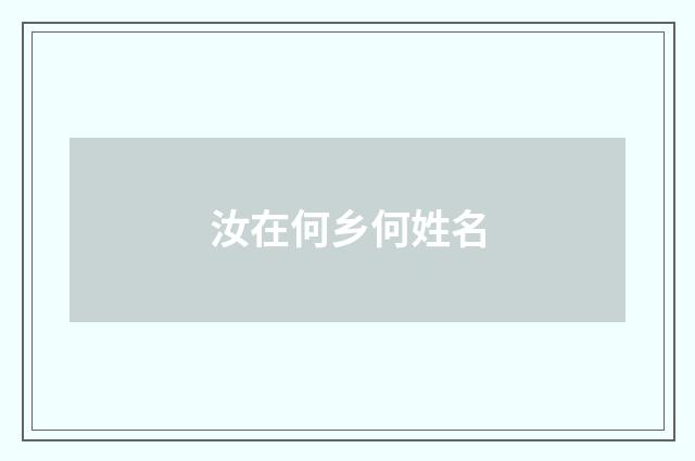 汝在何乡何姓名