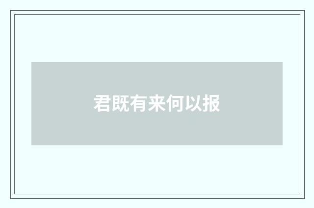 君既有来何以报