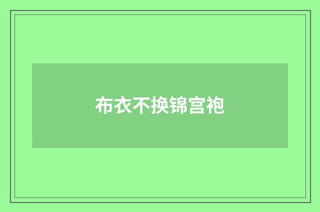 布衣不换锦宫袍