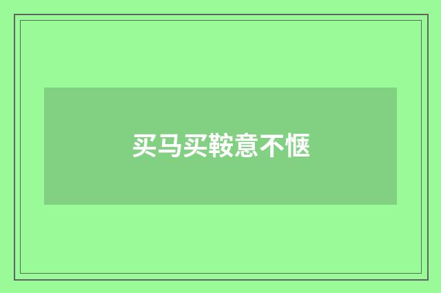 买马买鞍意不惬