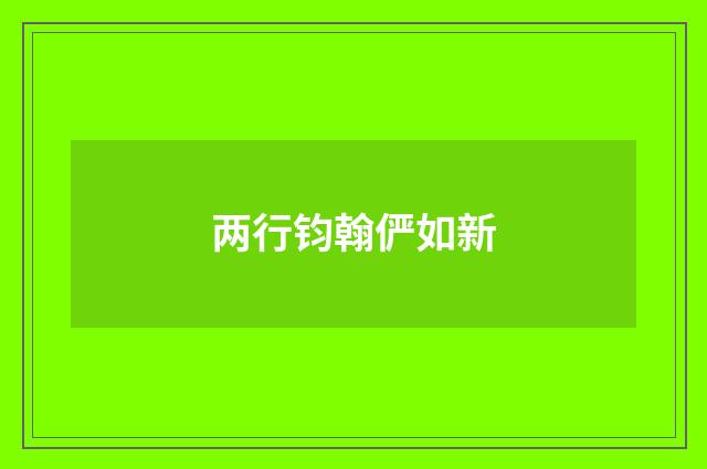 两行钧翰俨如新