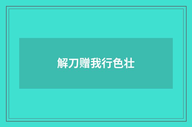 解刀赠我行色壮