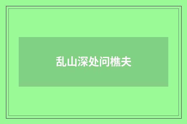 乱山深处问樵夫