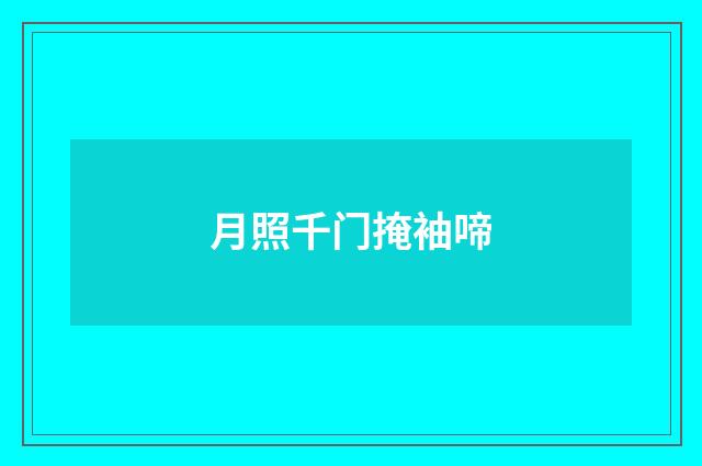 月照千门掩袖啼