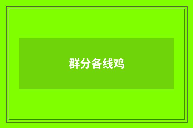 群分各线鸡