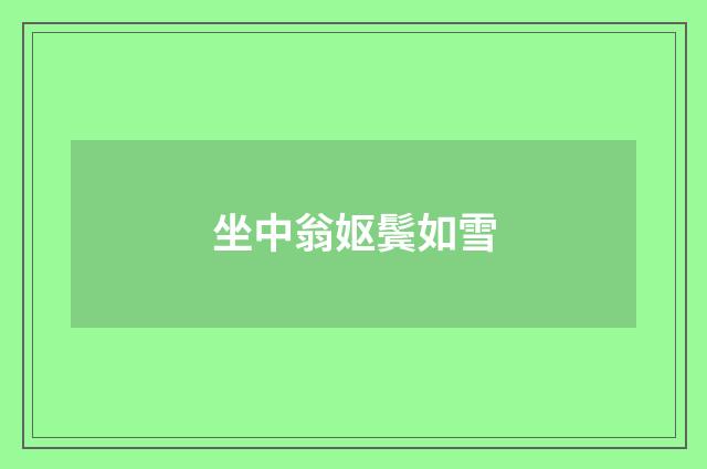 坐中翁妪鬓如雪