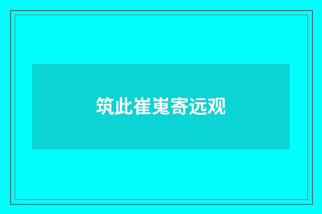 筑此崔嵬寄远观