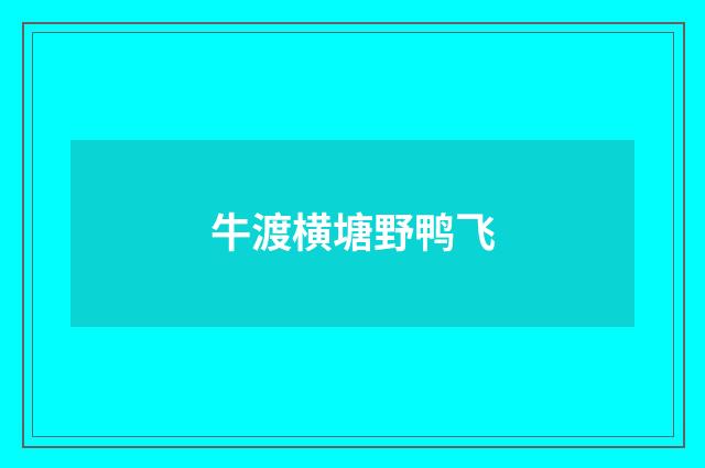 牛渡横塘野鸭飞