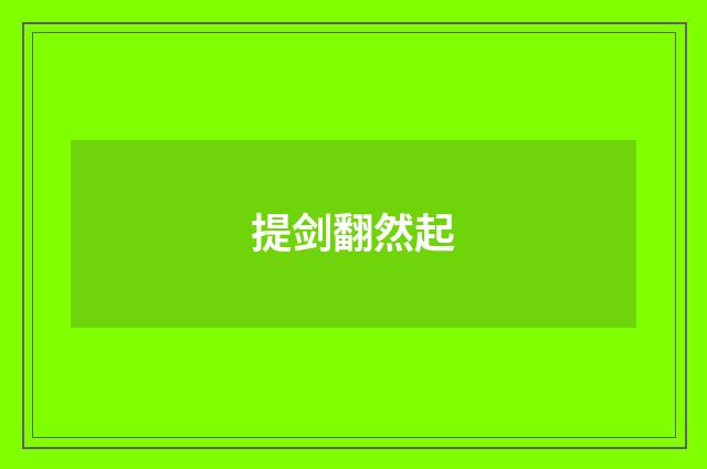 提剑翻然起