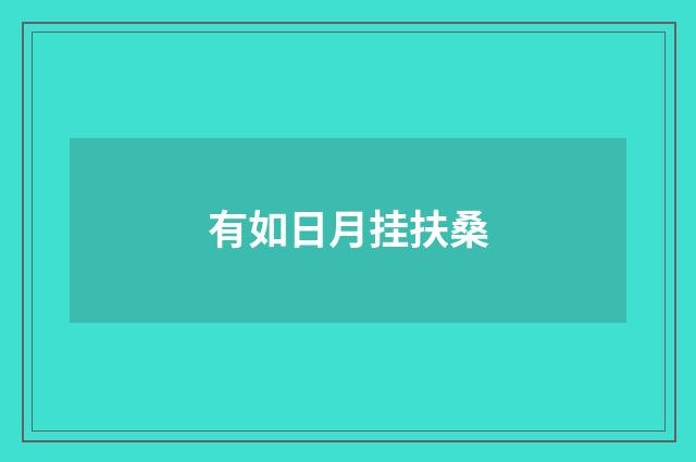 有如日月挂扶桑