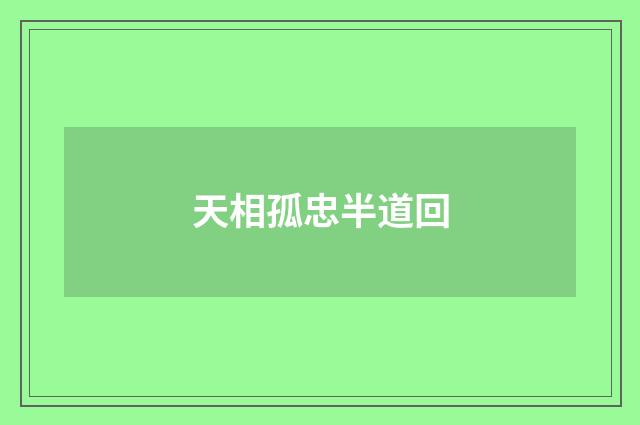 天相孤忠半道回