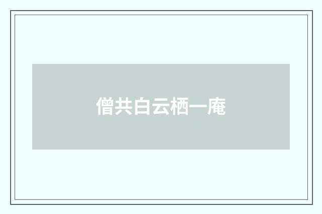 僧共白云栖一庵