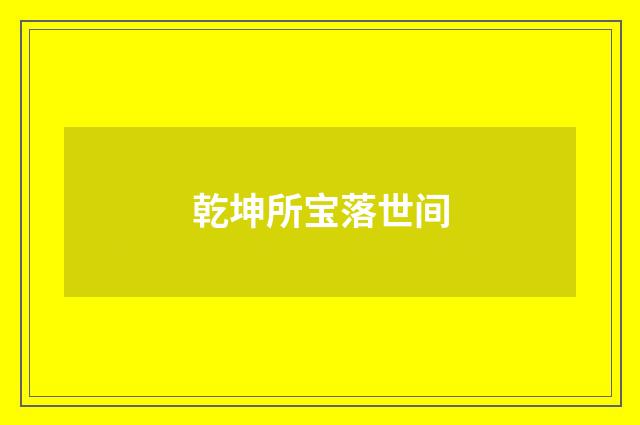 乾坤所宝落世间