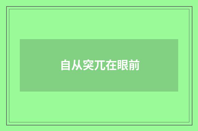 自从突兀在眼前