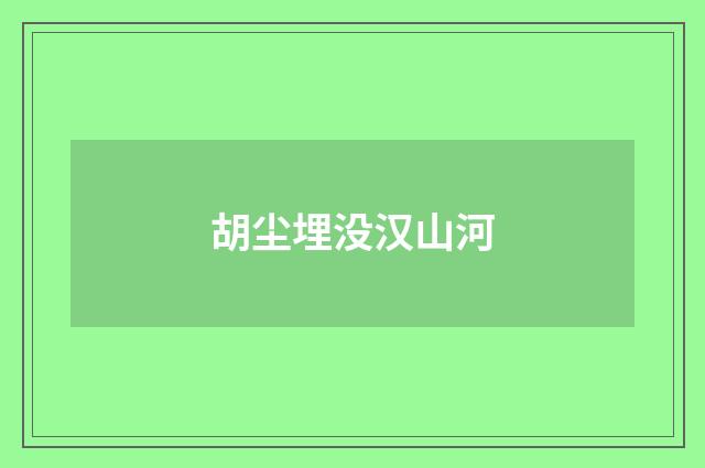 胡尘埋没汉山河