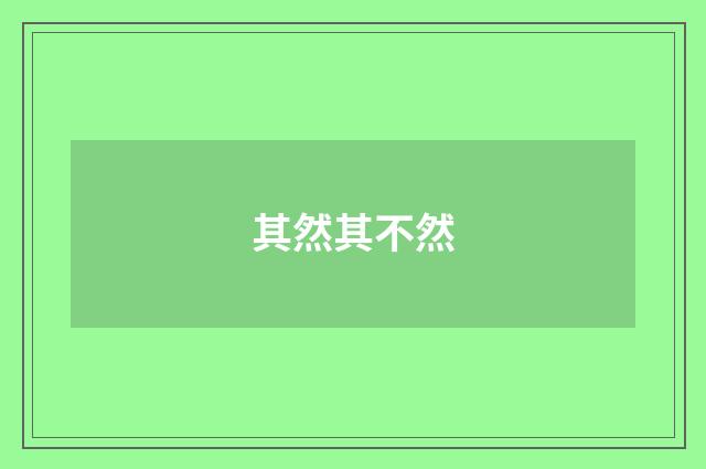 其然其不然