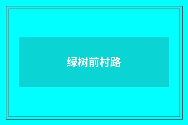 绿树前村路