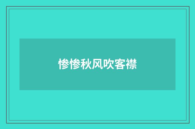 惨惨秋风吹客襟