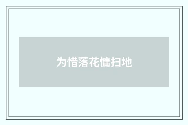 为惜落花慵扫地