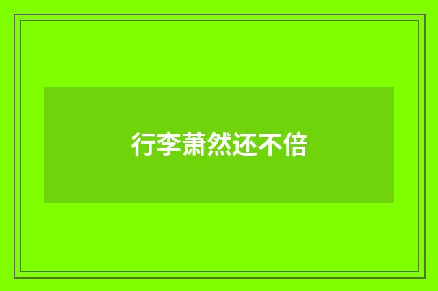 行李萧然还不倍