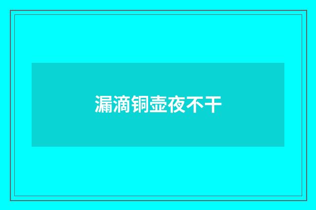 漏滴铜壶夜不干