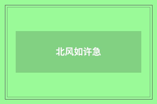 北风如许急
