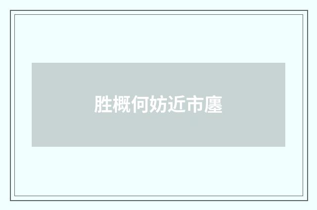 胜概何妨近市廛