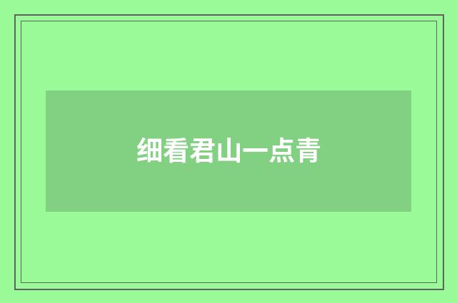 细看君山一点青