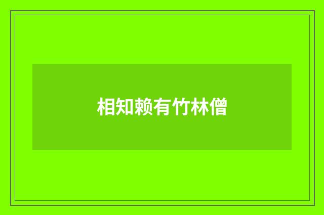 相知赖有竹林僧