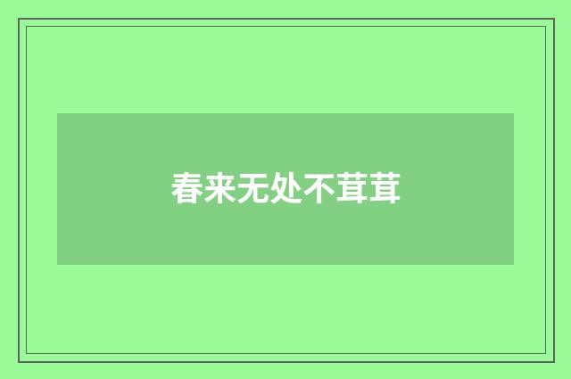 春来无处不茸茸