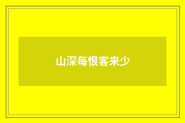 山深每恨客来少