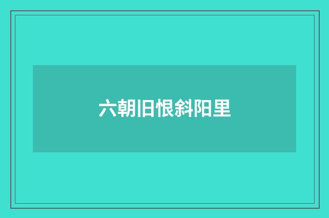 六朝旧恨斜阳里