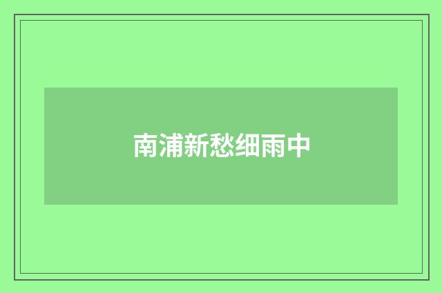 南浦新愁细雨中