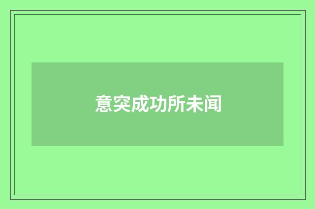 意突成功所未闻