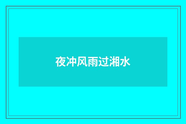 夜冲风雨过湘水
