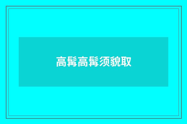 高髯高髯须貌取