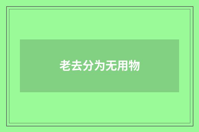 老去分为无用物